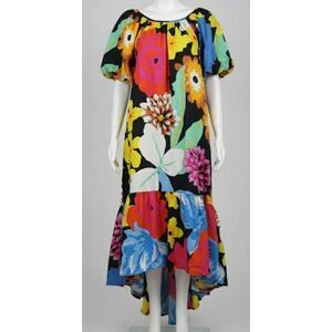 Christopher john rogers target womens medium floral boho peasant blue red dress